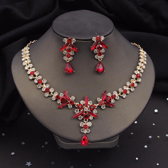 Wunderschöne Luxus Violett Kristall Braut Schmuck Sets für Frauen Tiaras Braut Halskette Ohrringe Hochzeit Krone Set Zubehör