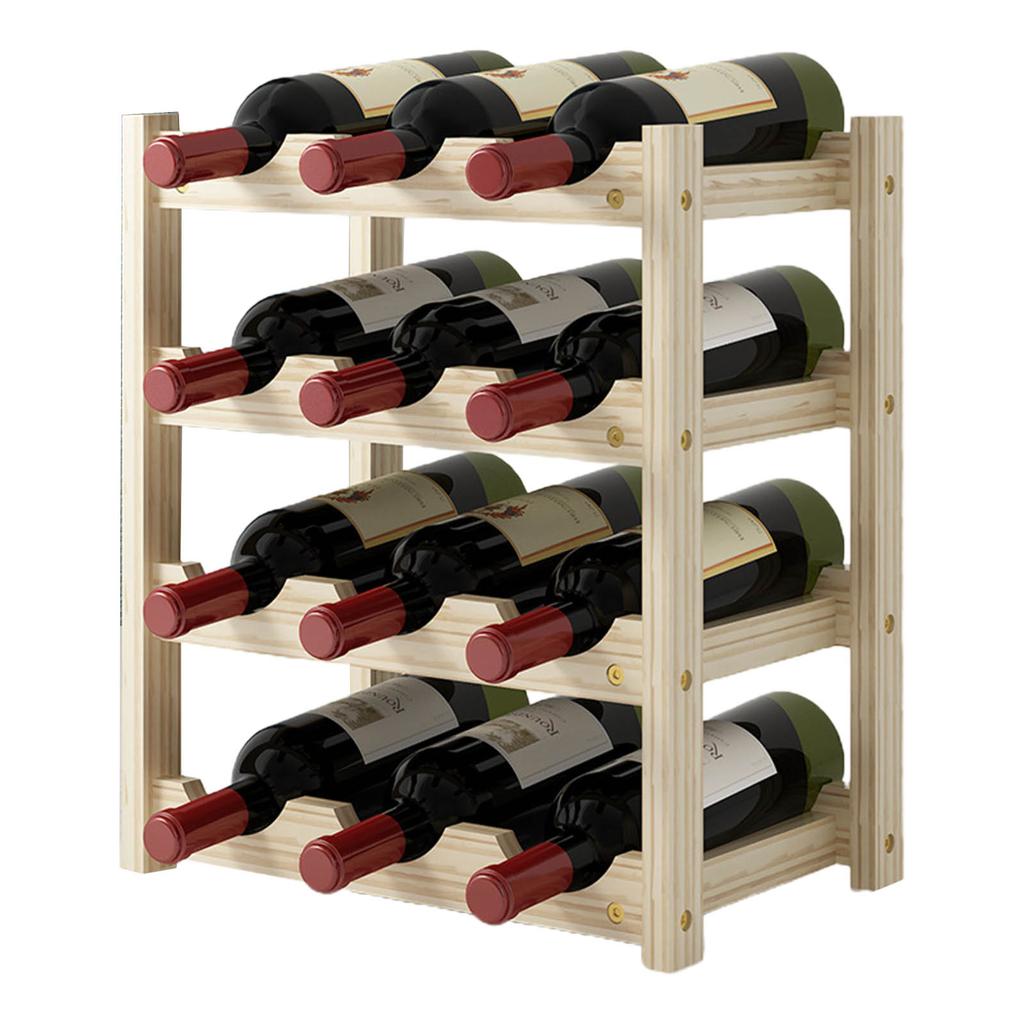2/3/4 Tiers Wooden Wine Racks Home Bar Party Display Glass Holder Shelf Decoration Red Wine Storage Rack Stand Organizer