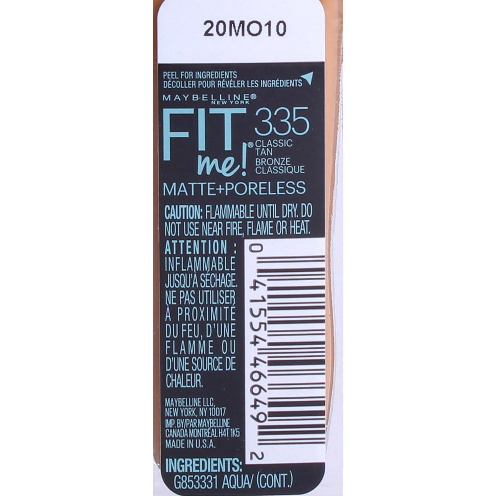 Maybelline Fit Me! Matte + Poreless Foundation 30ml, Classic Tan, 1 piece