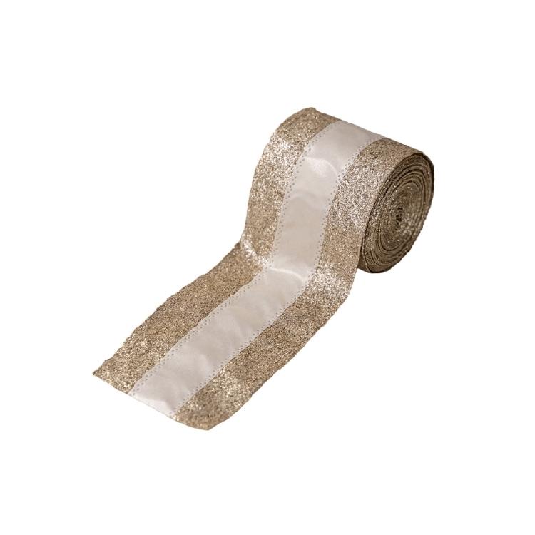 

Burlap Decorative Ribbon With Moldable Wire Trim Space Saving For Christmas and Seasonal Home Decoration