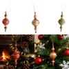 Christmas Tree Ball Ornament, Xmas Hanging Decoration, Shiny Reusable Gourd Shaped Bauble for Anniversary Celebration