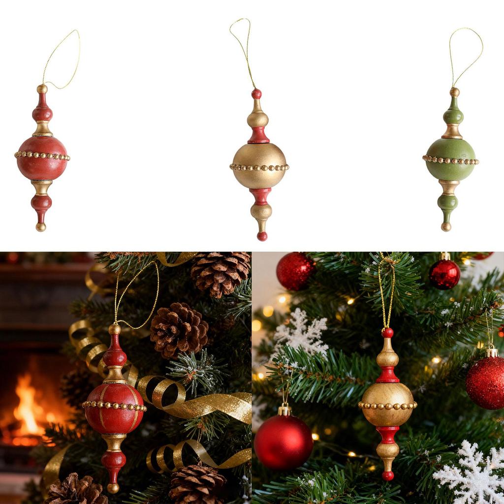 Christmas Tree Ball Ornament, Xmas Hanging Decoration, Shiny Reusable Gourd Shaped Bauble for Anniversary Celebration