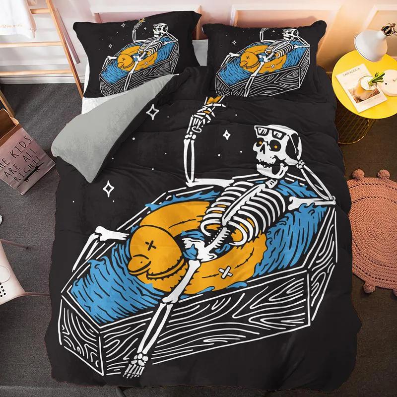 3D Skull Bedding Sets Queen King Size Luxury Sugar Skull Duvet Cover Set Quilt Cover With Pillowcase Bed Cover Set Bedclothes