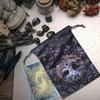 Flannel Tarot Deck Storage Bag Moon Phase Pattern Tarot Pouch With Drawstrings For Tarot Accessories  Dice Runes Gems Pouch