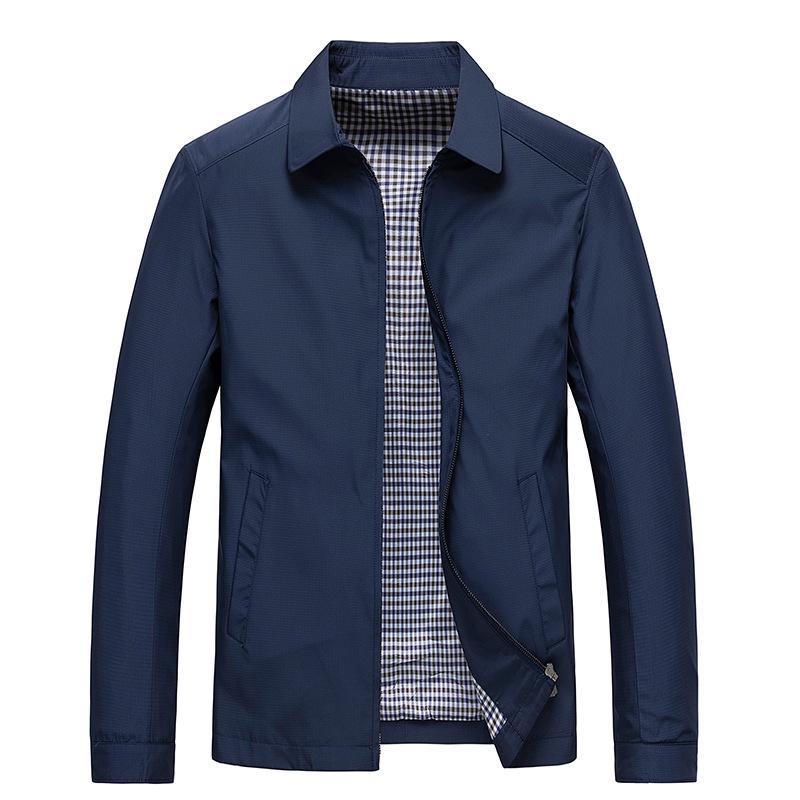 Men's Lightweight Business Casual Jacket - Spring/Autumn Lapel Shirt for Middle-Aged Dads