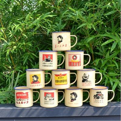 vintage mugs with handgrip metal cast iron traditional Chinese coffee mug