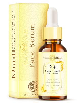 Parwati Gramudyog Kräuterprodukte Khadi 24 Karat Gold Gesichtsserum Zur Aufhellung fahler Haut, Reduziert Pigmentierung, Natürlicher Hautaufheller Mit Goodn