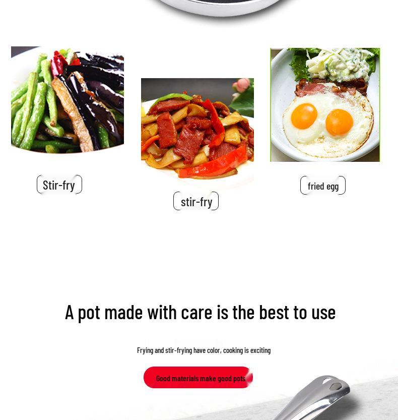 Non-Stick Single Handle Frying Pan for Steak, Eggs, and More - Compatible with Gas and Induction Cookers.