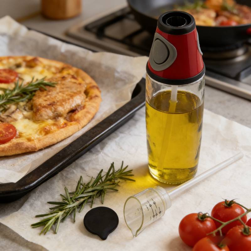 Oil Dispenser Bottle With Controlled Press And Measurement For Kitchen Use