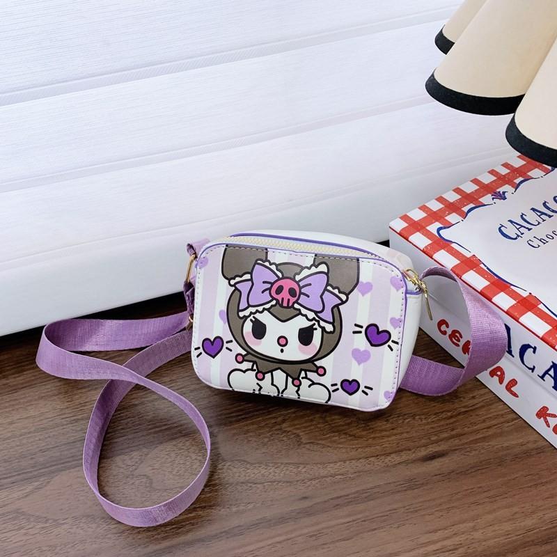 Kuromi Childrens Cute Girls Shoulder Bag With Animal Print For Daily Use