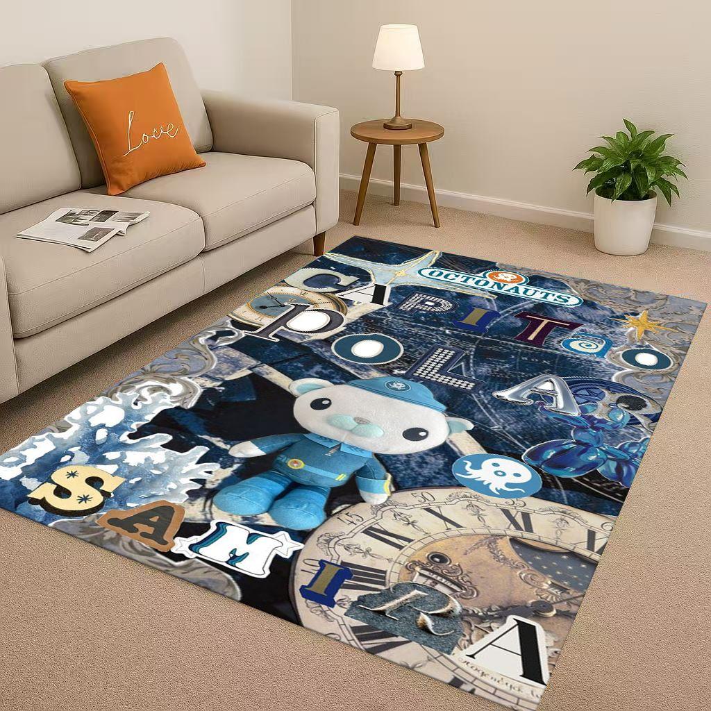 Cute Octonauts Barnacles Cartoon Living Room Non-Slip Area Rug Carpet for Bedroom Playroom Sofa,Easy Clean Home Decor Doormat