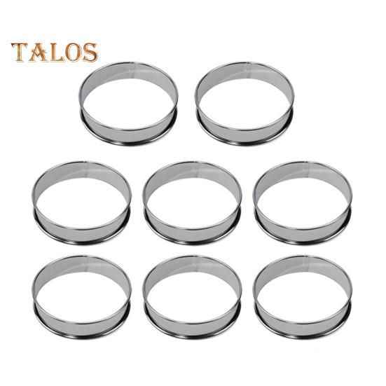 8Pcs Nonstick Muffin Rings Stainless Steel Double Rolled Tart Rings Round Pastry Waffle Rings Mold for Home Kitchen Restaurant