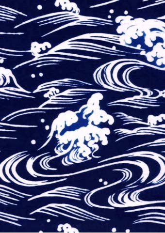 Todaya Shoten Niwa-zome Tenugui (hand towel) - Rough Waves 772