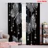 2D Flat Printing 2pcs Drapes Butterfly 3 Durable Polyester Without Electricity Birthday Party Use for Holiday Parties Home Decor