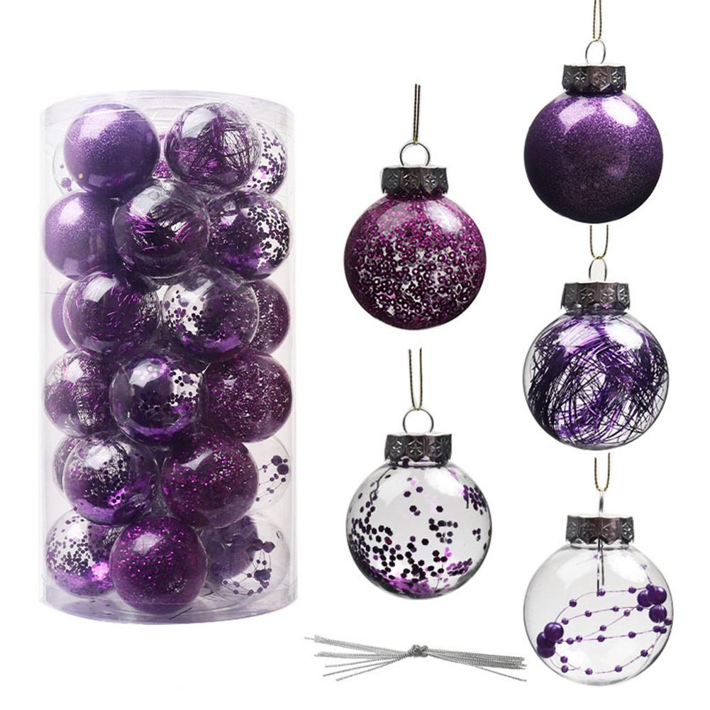 Clear Christmas Ball Ornaments Decorations Xmas Tree Shatterproof Ornaments with Hanging Loop for Home Decor Holiday Party