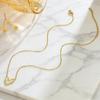 Stainless Steel Heart Necklace - Luxury Light Clavicle Chain Jewelry Set