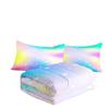 Quilt Gradient Clouds Sky Layered Feather Silk Quilt Fat Quilt Core Rainbow Quilt Cover Three-piece Set
