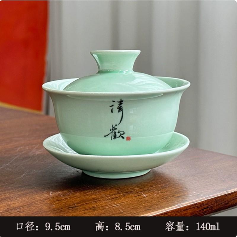 Traditional Ceramics Gaiwan Home Teacup Travel Tea Bowl Chinese Teaware Accessories Drinkware Personal Cup 130ml