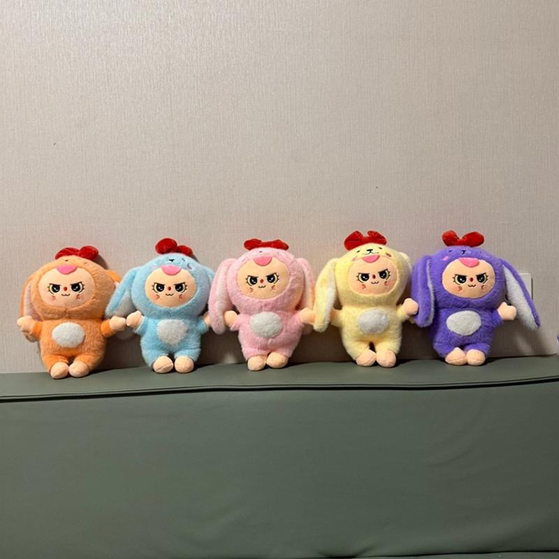 

Baby Three With A Bow Stuffed Plush Toy Cartoon Purple Pink Doll Kawaii Handmade Cute Doll Birthday Gift For Children фіолетовий