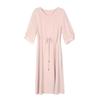 Elegant Plus Size V-Neck Mulberry Silk Dress - Age-Reducing & Slimming