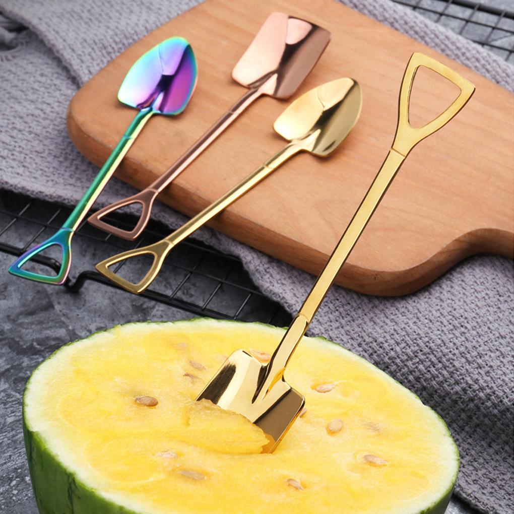 Pack of 8 Ice Cream Scoop Stainless Steel Watermelon Fruit Spades Dining Room Teaspoons Banquet Tableware Household Supplies