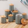 Crystal Handle Wooden Cover Ceramic Airtight Jar Kitchenware Food Container Storage Tank Whole Grains Storage Box Home Organizer