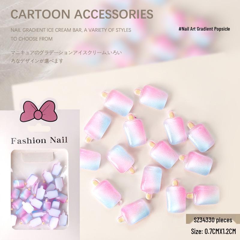 

Summer Ice Cream Nail Art: 30 Colorful Gradient 3D Japanese Decorations