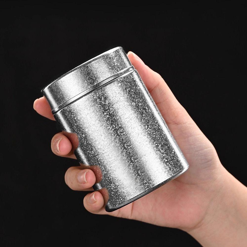 Portable Pure Titanium Tea Tin Large Capacity Moisture-proof Sealed Tea Can 260ml Storage Box for Home&Travel
