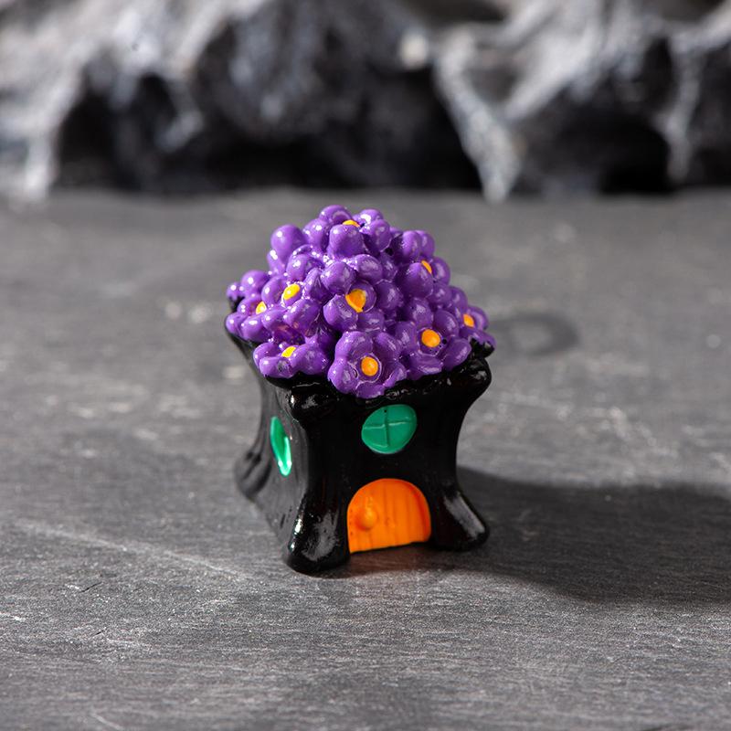 Halloween Ornament Mikro Landschaft Dekoration Zubehör Zauberer Geist Kürbis Kaninchen Fledermaus Baum Magie Haus Harz Ornamente