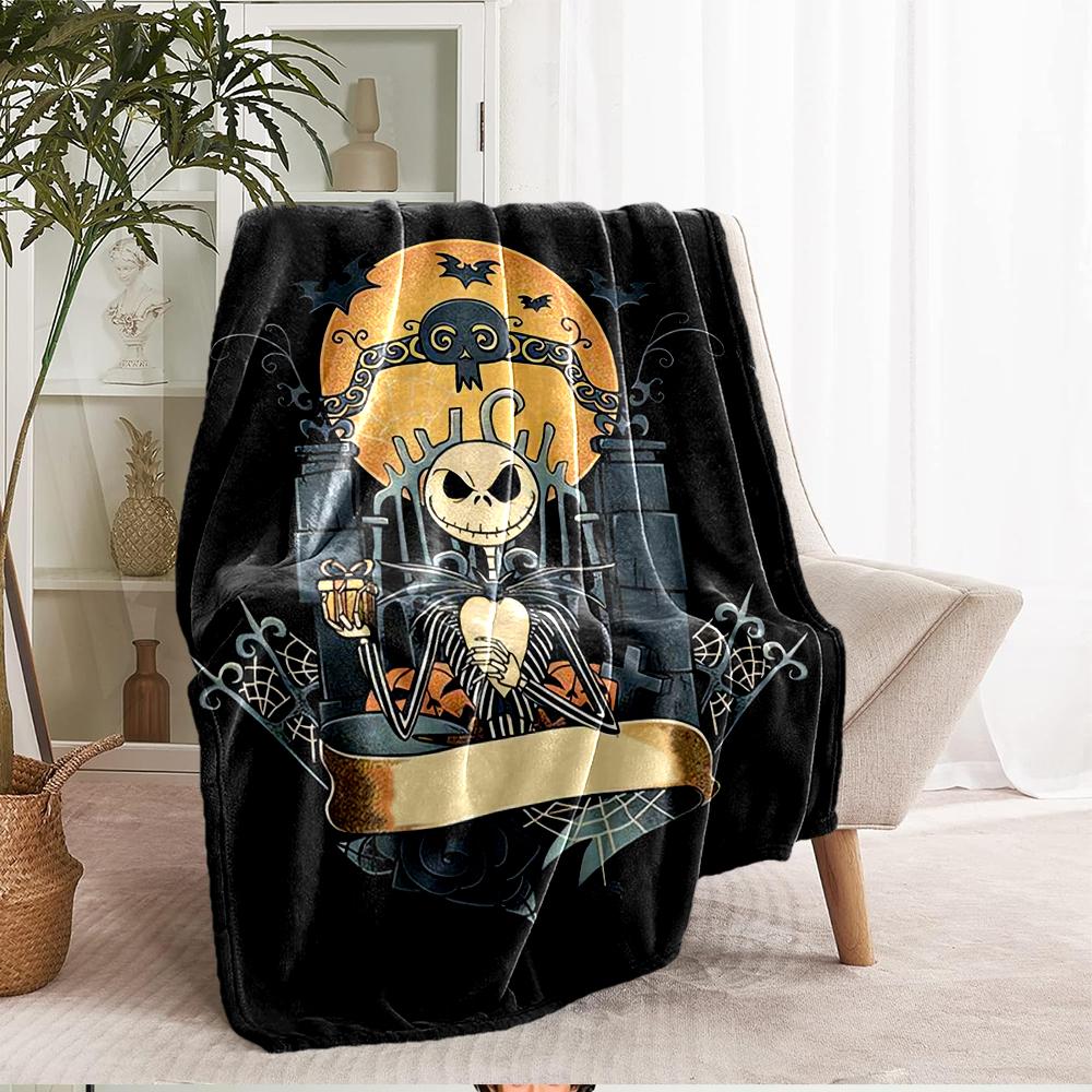 The Nightmare Before Christmas Theme Printed Blanket - Perfect for Couch, Bed, Travel & Outdoor Use | Machine Washable, Cozy & Durable.