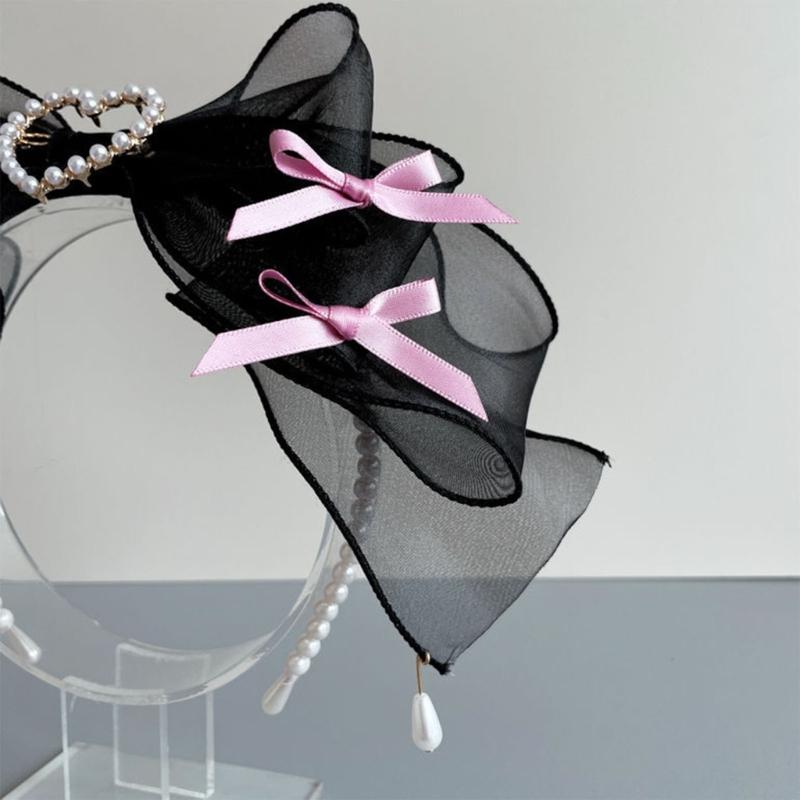 Spitzen Schleifen Haarband Mädchen Haar Stirnbänder Cosplay Perlen Perlen Haarband Kopf Reifen Kopfschmuck Haarschmuck