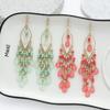 Ethnic Long Acrylic Water Drop Earrings for Women Retro Boho Gold Color Hollow Tassel Earrings Bijoux Femme