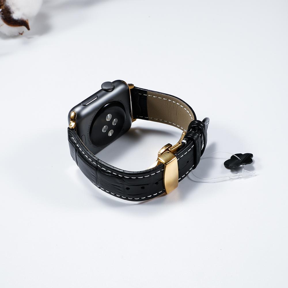 Leather strap for Apple watch band 44mm 40mm 45mm 41mm 49mm 42mm 38mm Butterfly buckle Bracelet iwatch serie 3 5 6 se 7 8 ultra