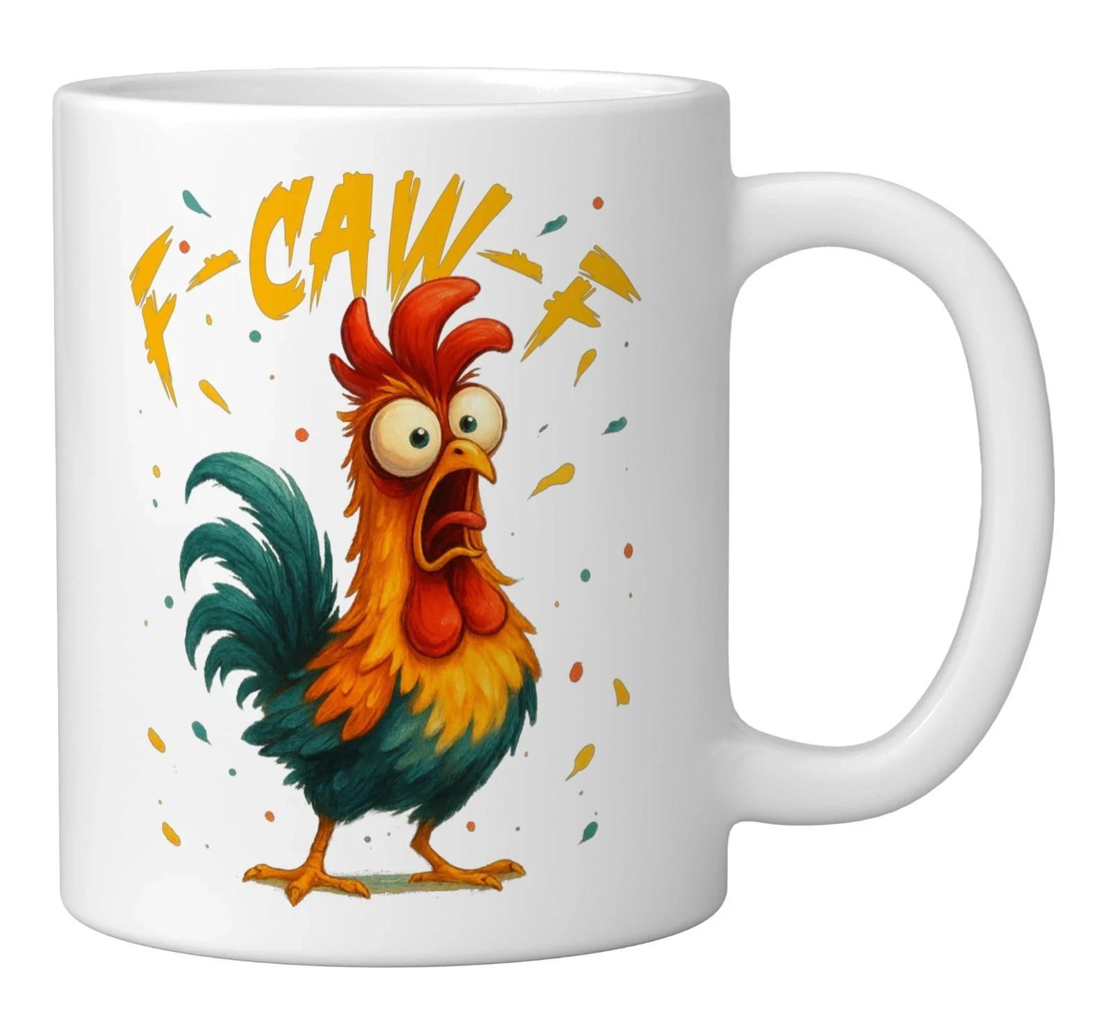 Funny Rooster Quote Ceramic Mug Bird Theme Design White 11oz Coffee Cup S