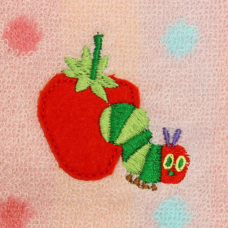 Hayashi Bath Approximately 60 x 120 Very Hungry Organic Cotton Candy Dot BM434502 Towel, cm, "The Caterpillar" Pink,