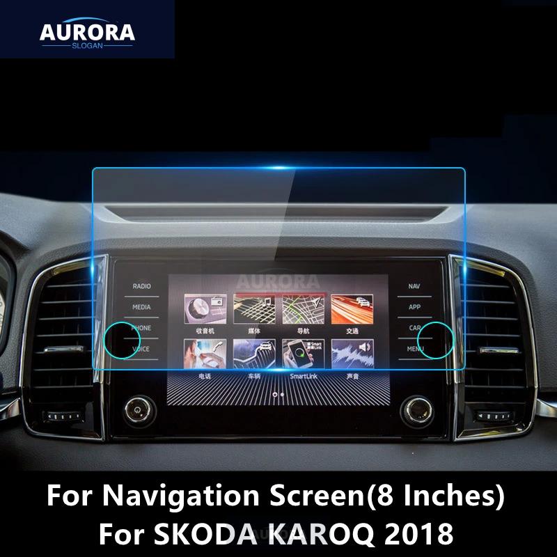 Für SKODA KAROQ 18-22 Navigationsbildschirm Transparente TPU Schutzfolie Kratzfest Reparaturfolie Zubehör Umbau