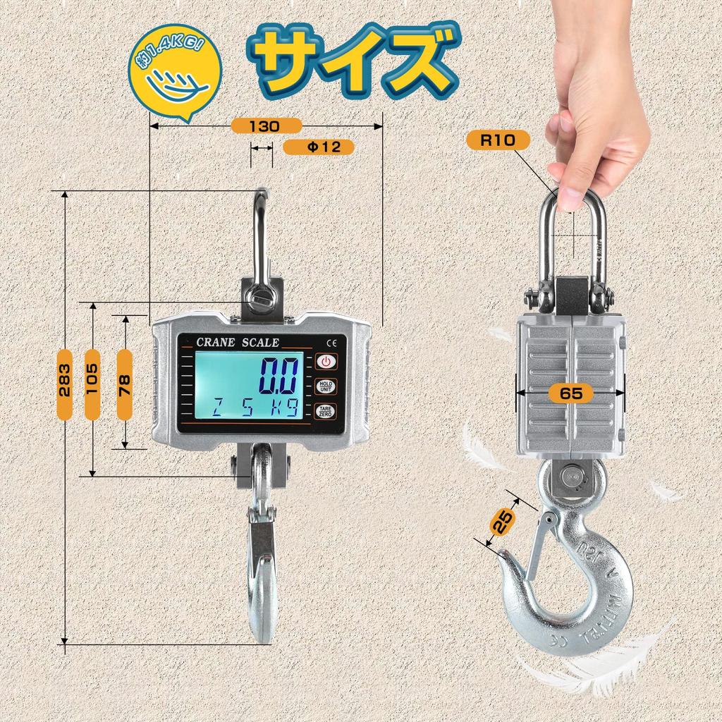 Bonvoisin Hanging Crane Digital Hanging Suitable for and Includes Japanese Batteries Sold Separately Scale, Scale, 1000kg, Scale, Docks,