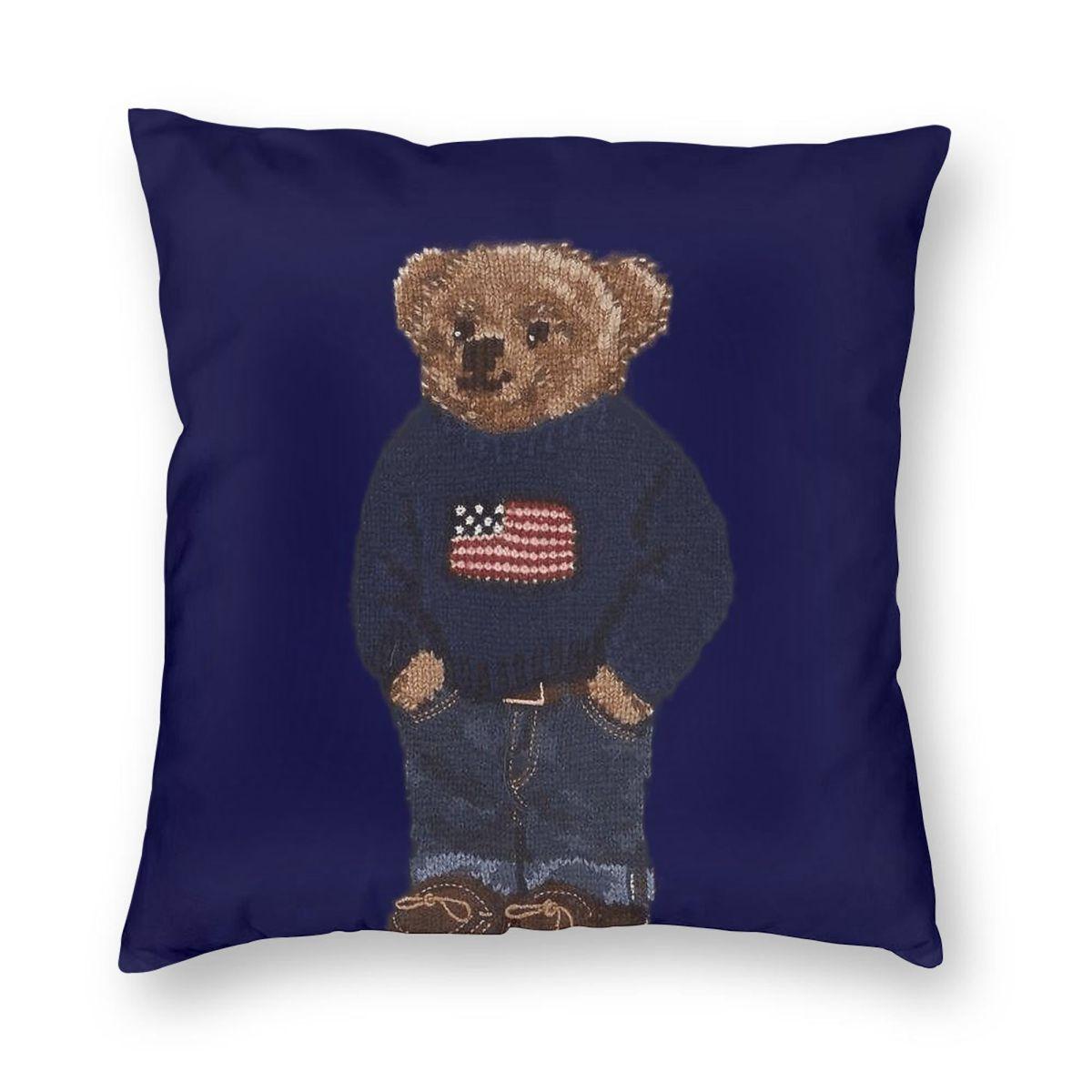 

Наволочка квадратная Медвежонок Полиэстер Лен Бархат С принтом На молнии Декор Подушка для кровати Чехол 12x12Inch