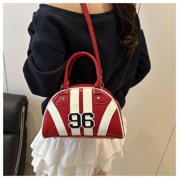 Sac à Bandoulière Rayé Color Block en Similicuir pour Femme Été Nouveau Sac de Soirée Semi-Cercle Sac à Main Sacoche Bowler Tendance