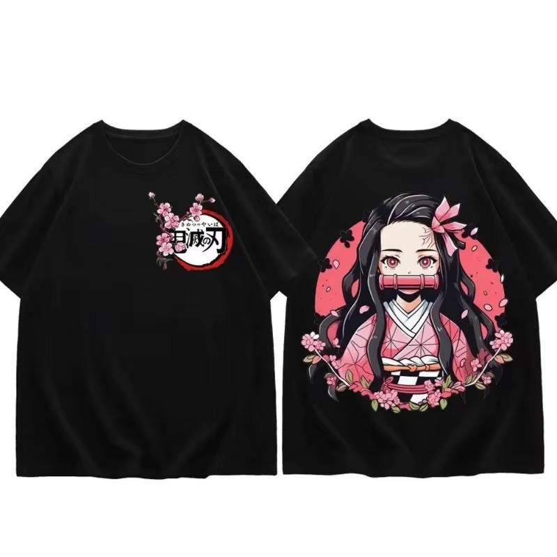 Demon Slayer Kimetsu No Yaiba Kamado Tanjiro Nezuko Agatsuma Zenitsu Anime T-shirt Harajuku Hip-hop Casual Graphic T Shirts