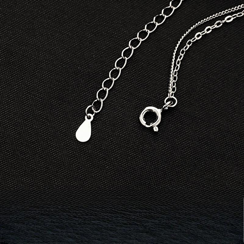 Cold Style Necklace for Women's Clavicle Chain Double-layer Round Brand Pendant Temperament Simple Design Versatile