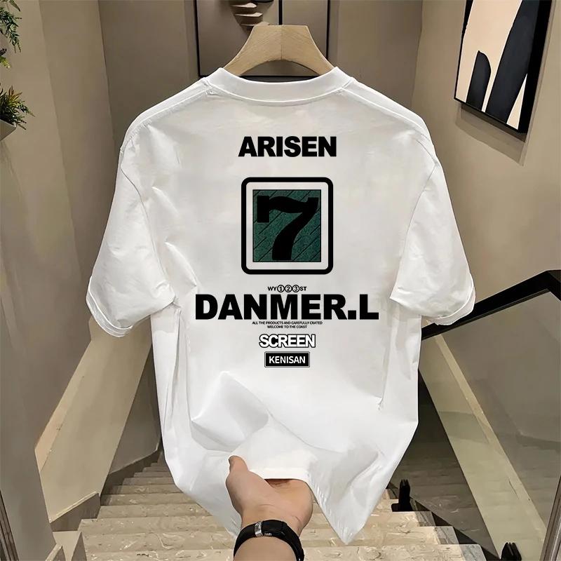 

Модная Мужская Футболка, 100% Чистый Хлопок, Футболка с Коротким Рукавом, Мужская Повседневная, Удобный и Высококачественный Верх 4XL