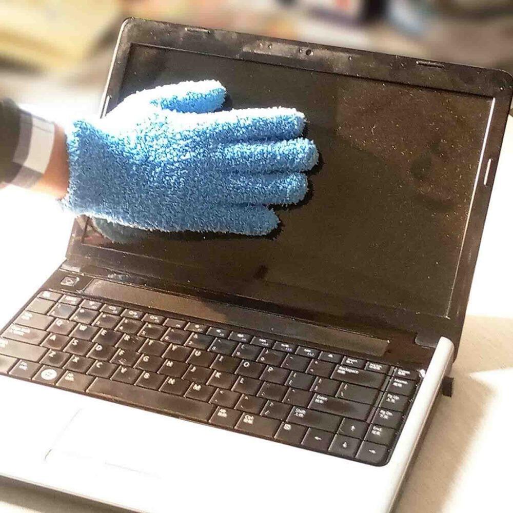 1 pair Household Absorbent Microfiber Dust Remover Coral Fleece Removal Cleaner Cleaning Glove