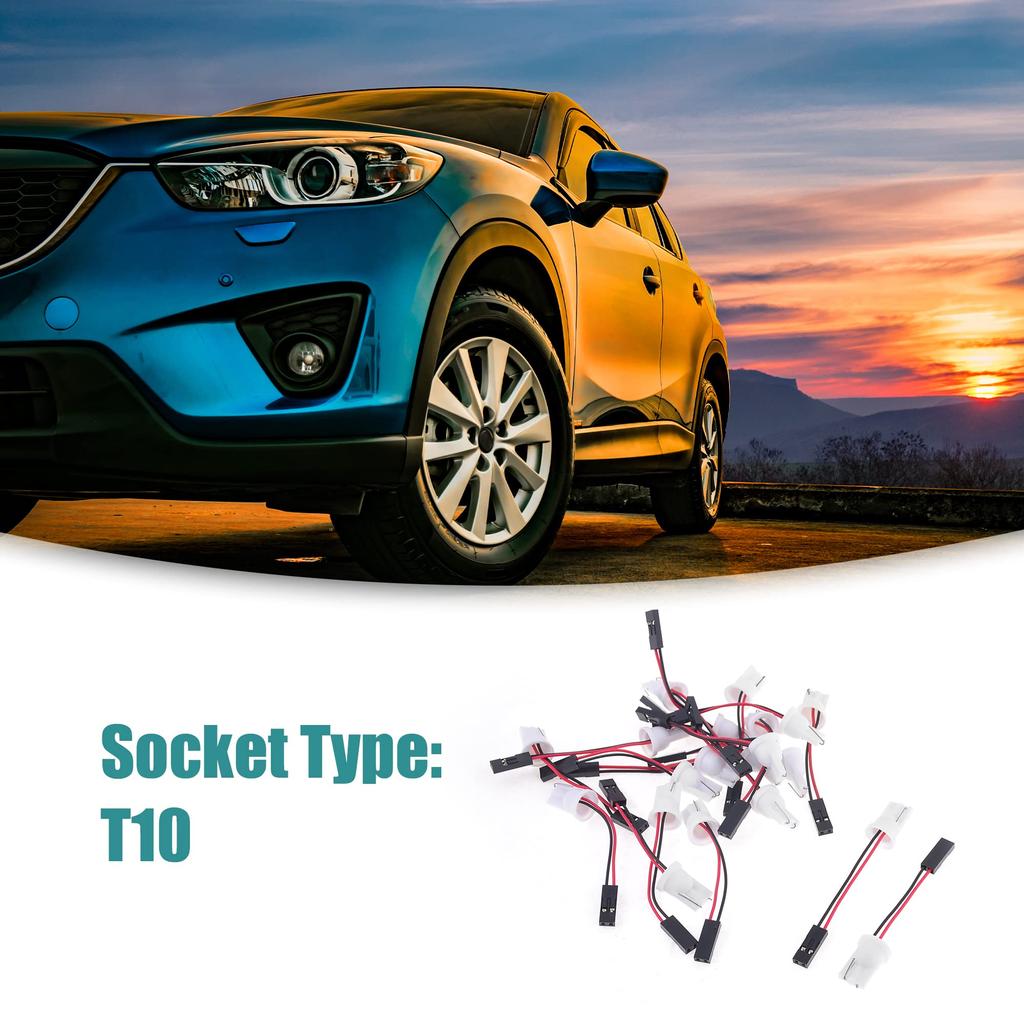 ACROPIX Carcasă Conector Soclu Lampă Stop Frână Universal T10 Negru 20 buc