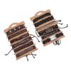 12pcs PU Leather Bracelet Set Multi Layers PU Leather Bracelet Set PU Leather Wrap Bracelets for Men Women