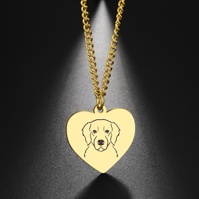 Dreamtimes Cute Pets Dogs Animal Lovely Spotted Dog Heart Pendant Handmade Bulldog Necklace For Women Men Jewelry Accessories
