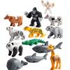 Mini Assembly Building Blocks Model Crocodile Shark Orangutan Decoration Blocks For Children Plastic Material
