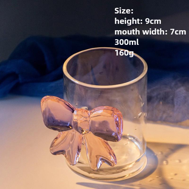 

Элегантный прозрачный розовый бант для шампанского, стакан для воды 300 мл 10 унций, прекрасный бант, стеклянный стакан для Дня святого Валентина