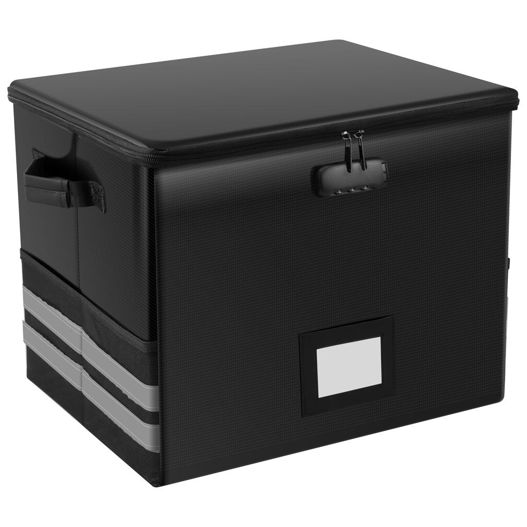 Large Foldable Organizer with Lock Fireproof Waterproof Vinyl Record Storage Box for Home Office Multi-functional Organizer