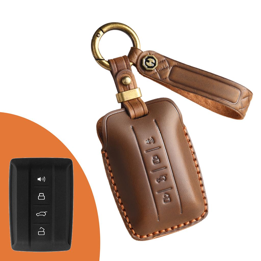 Retro Key Cover, Suitable for Tank 300 Key Bag, 300 500 Wei Pai Car Shell Buckle Bag, Genuine Leather, Purely Handmade.